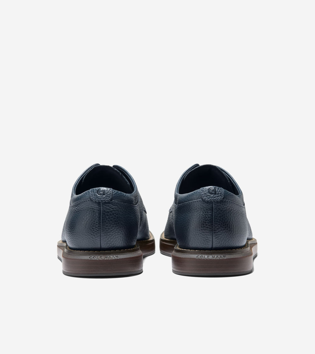 Men's Grand Neoclassic Plain Toe Oxfords-Navy Blazer-Dark Brown