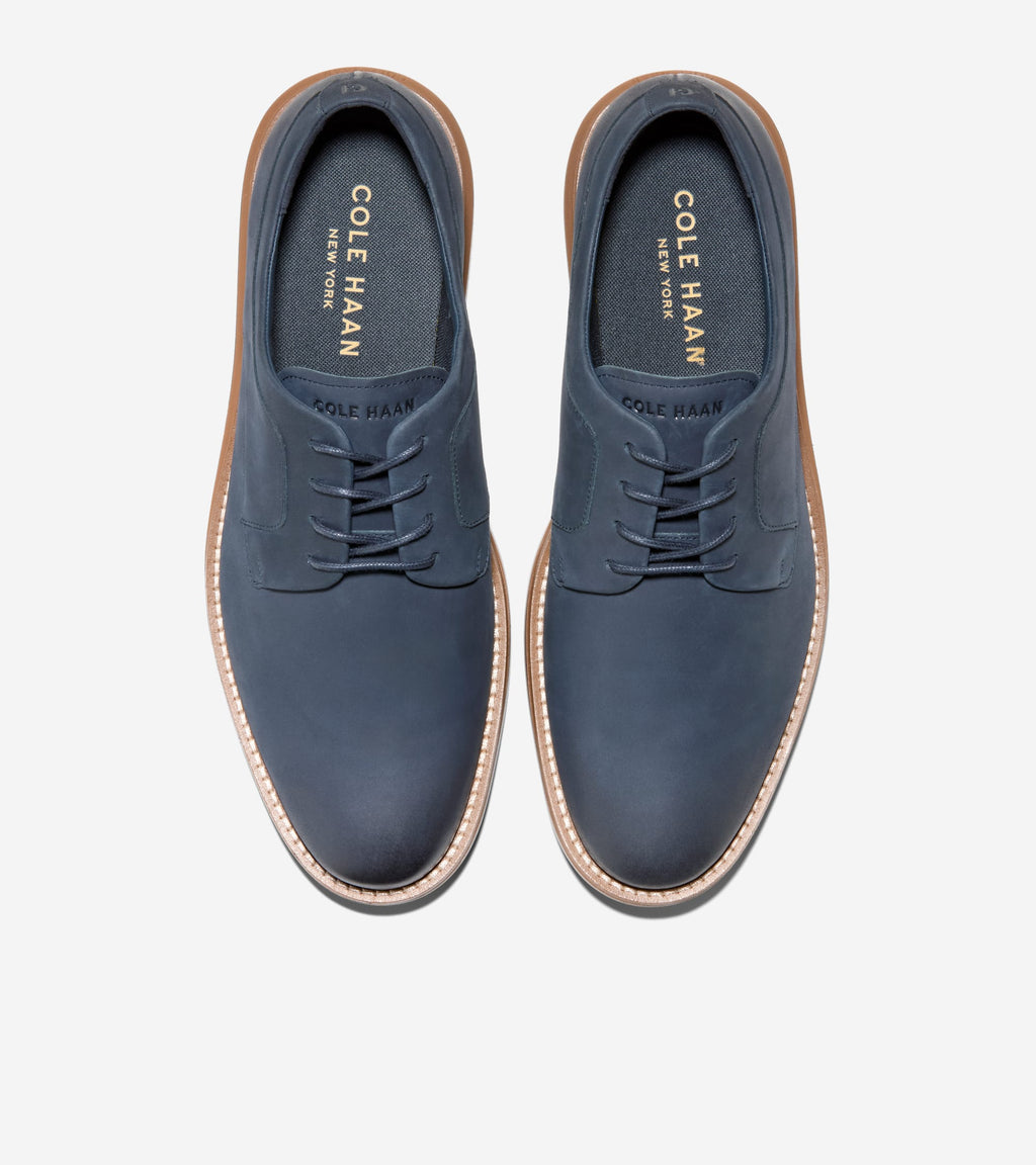 Men's Grand Neoclassic Plain Toe Oxfords-Navy Blazer-Dark Natural