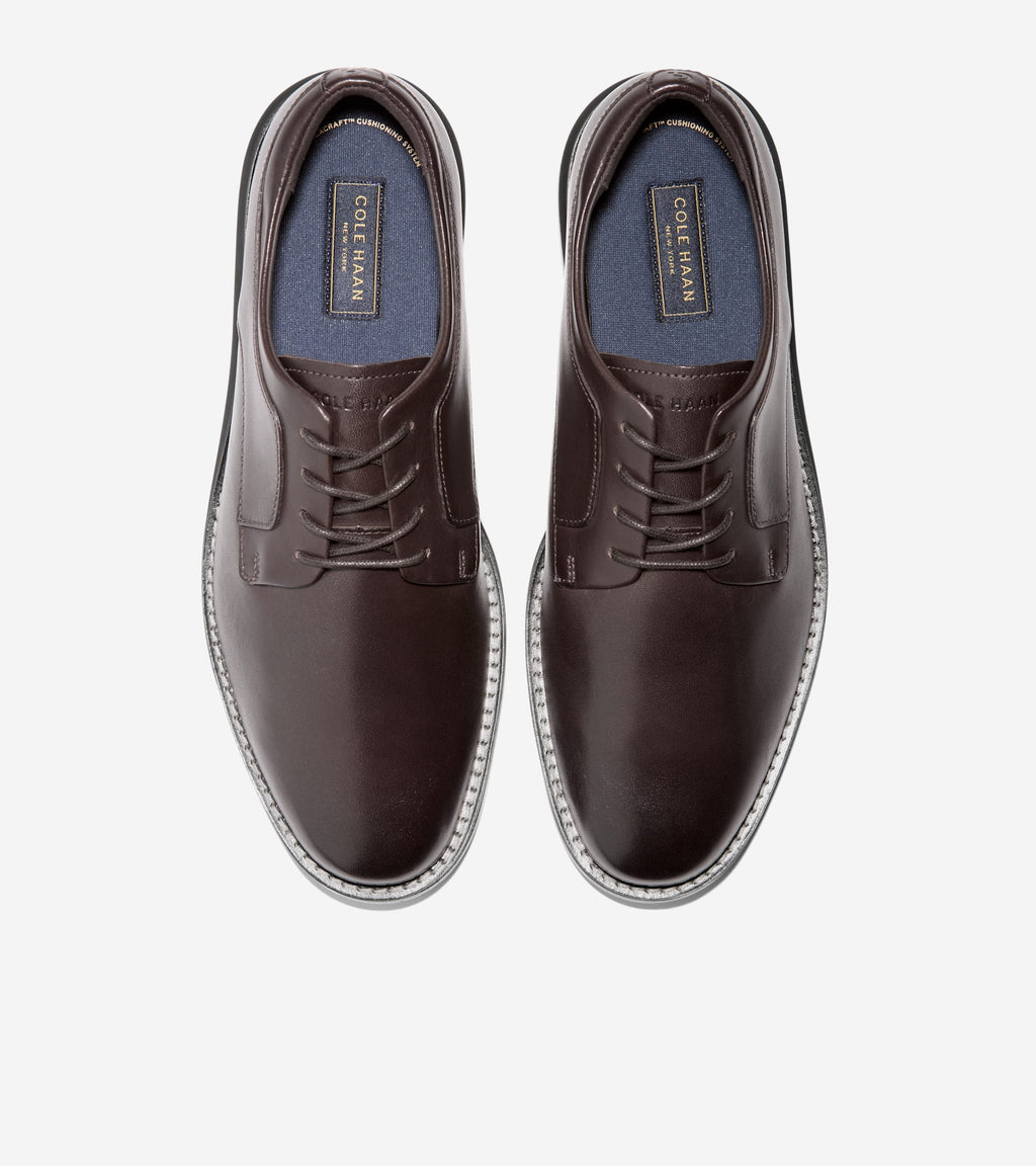 Men's Grand Neoclassic Plain Toe Oxfords-Dark Chocolate-Black