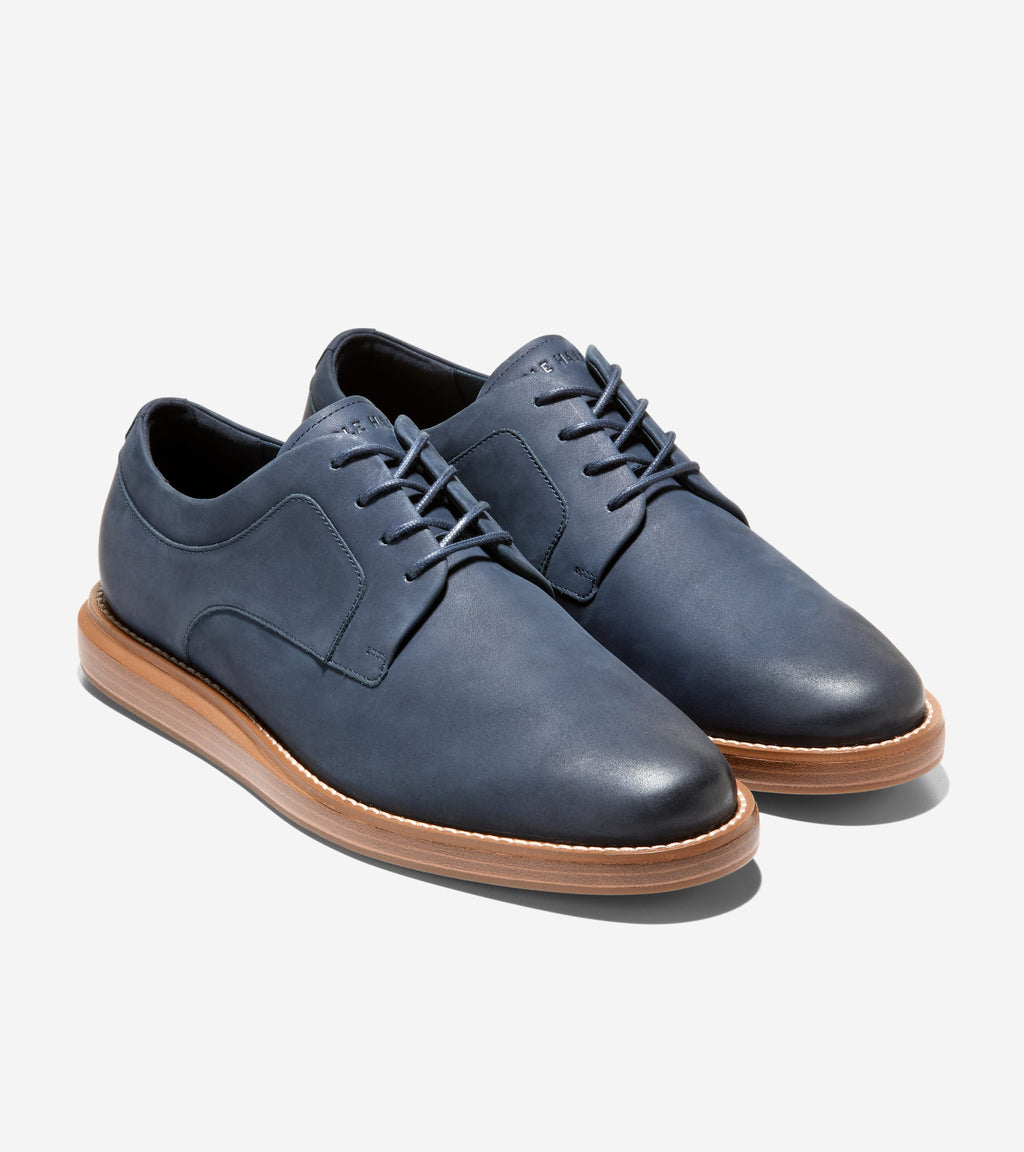 Men's Grand Neoclassic Plain Toe Oxfords-Navy Blazer-Dark Natural