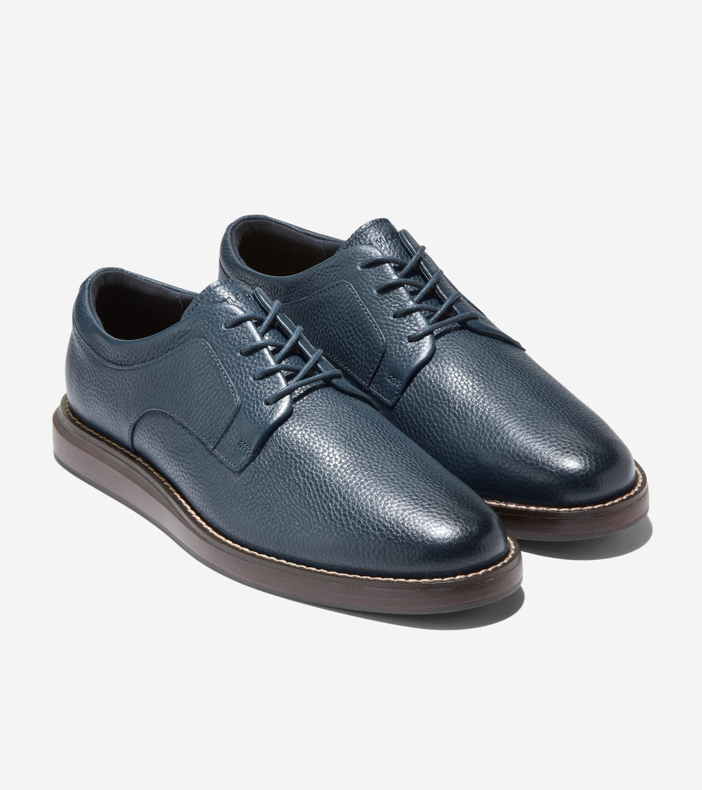 Men's Grand Neoclassic Plain Toe Oxfords-Navy Blazer-Dark Brown