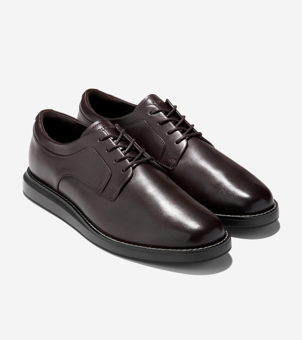 Men's Grand Neoclassic Plain Toe Oxfords-Dark Chocolate-Black