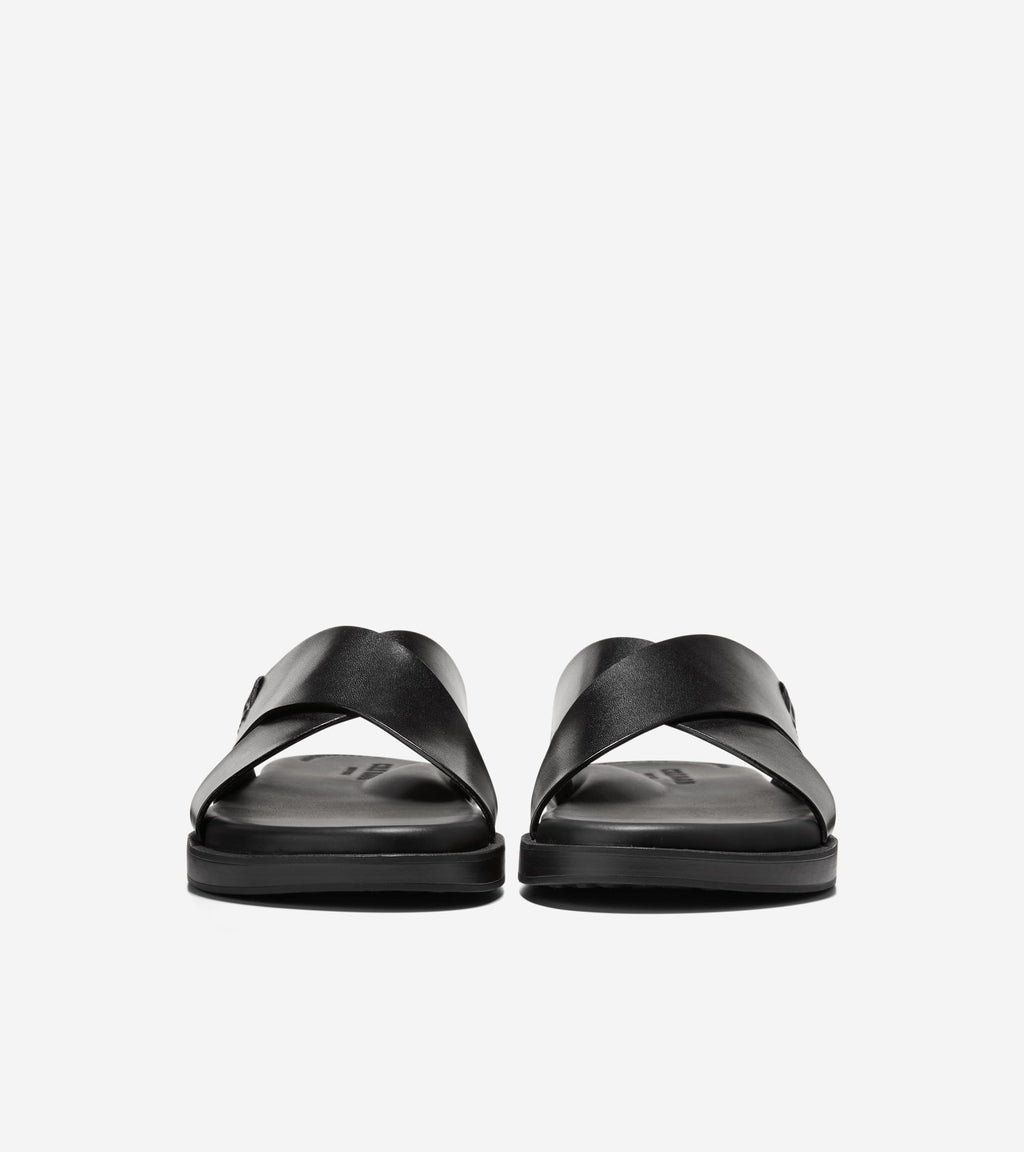 Men's Grand Neoclassic Cross Strap Sandals-Black