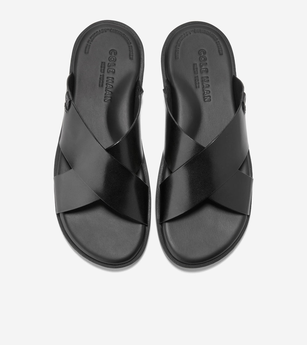 Men's Grand Neoclassic Cross Strap Sandals-Black