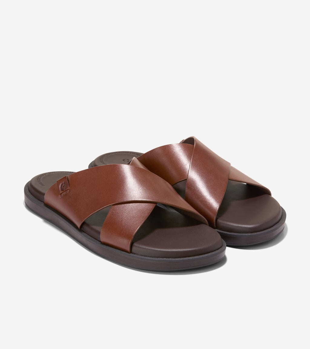 Men's Grand Neoclassic Cross Strap Sandals-Woodbury-Dark Natural