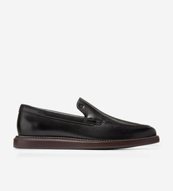 Men's Grand Neoclassic Venetian Loafers-Black-Dark Natural