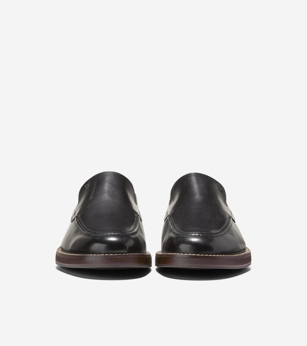 Men's Grand Neoclassic Venetian Loafers-Black-Dark Natural