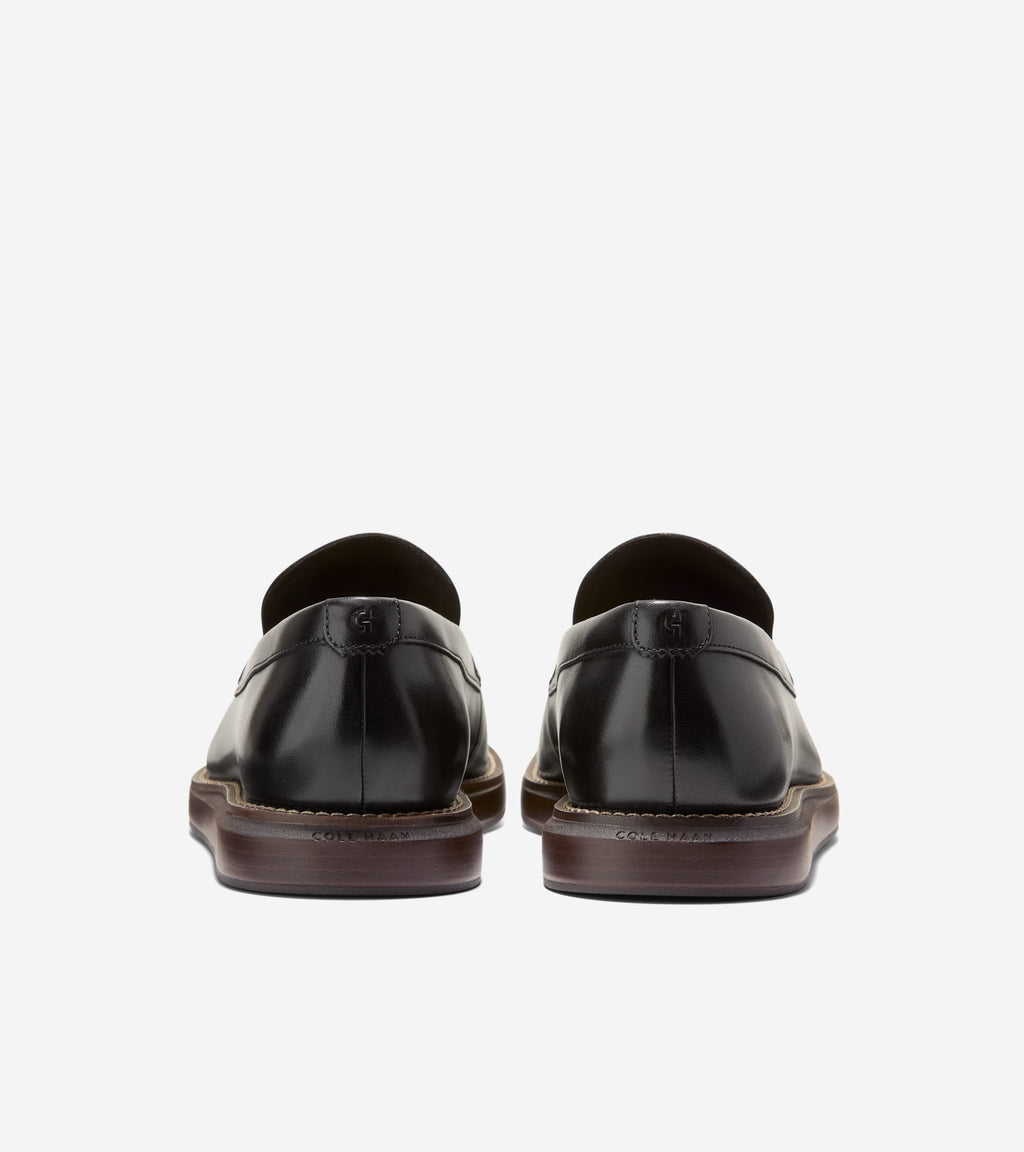 Men's Grand Neoclassic Venetian Loafers-Black-Dark Natural