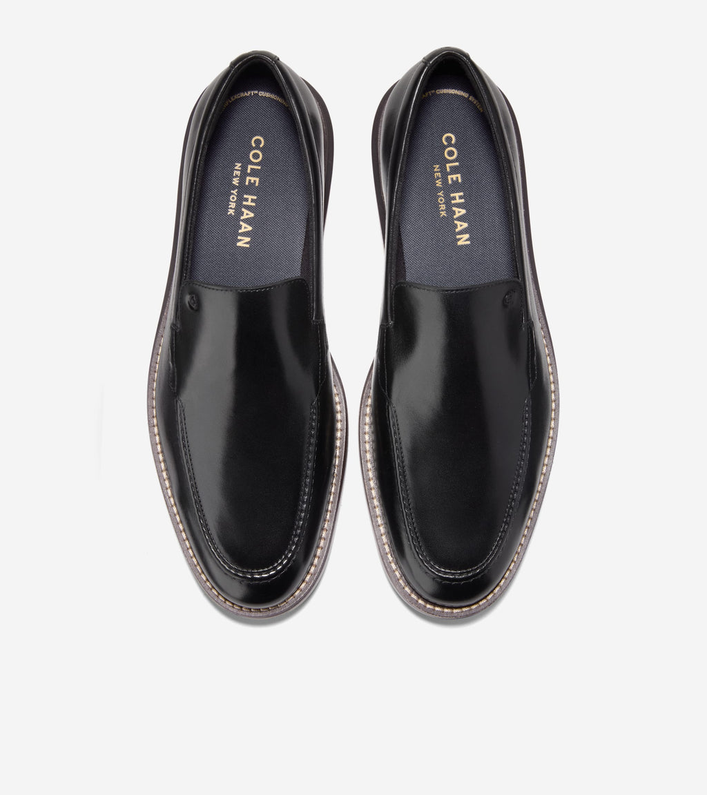 Men's Grand Neoclassic Venetian Loafers-Black-Dark Natural