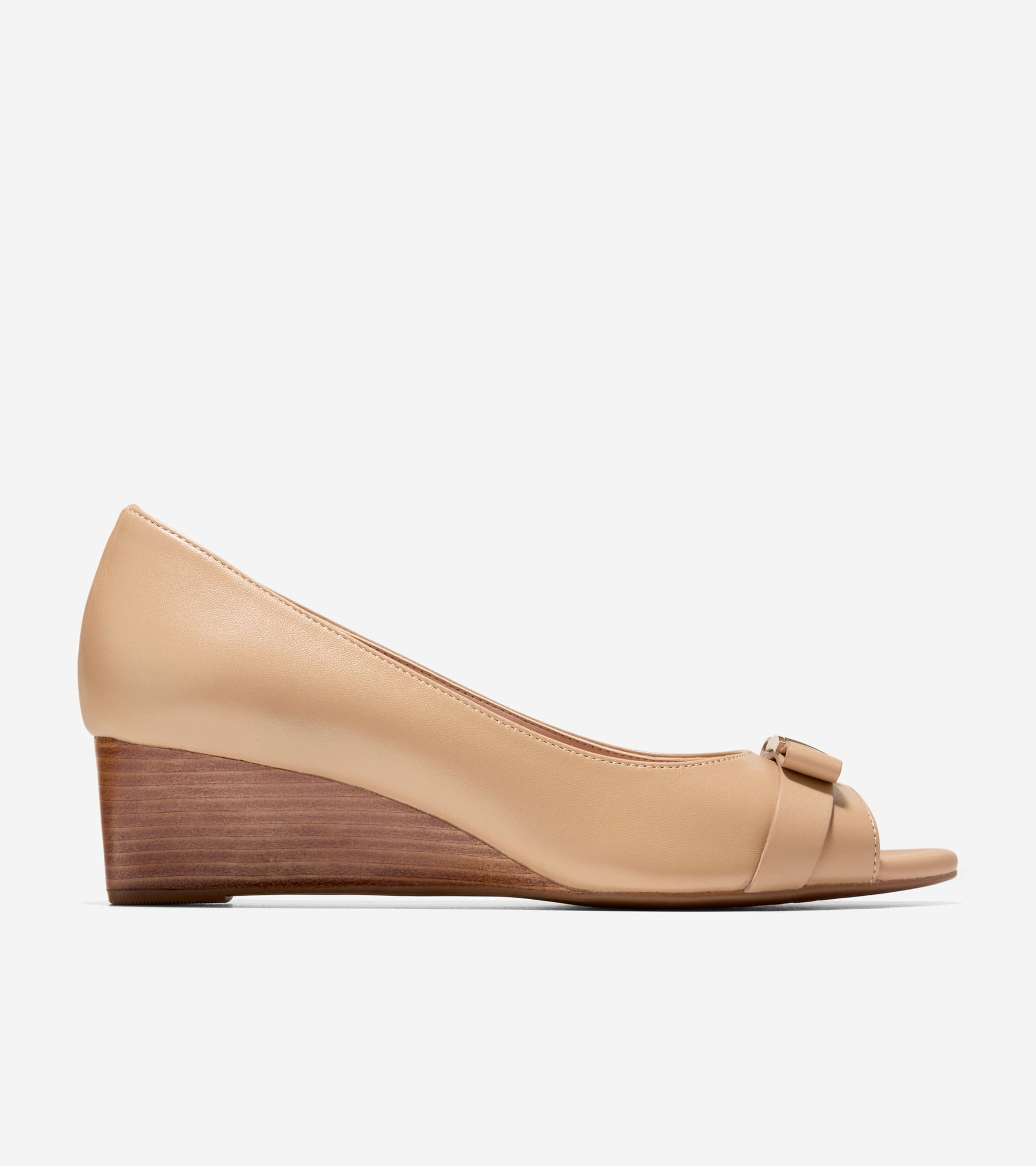 Women's Go-To Malta Peep Toe Bow Wedges-Tuscan Sand