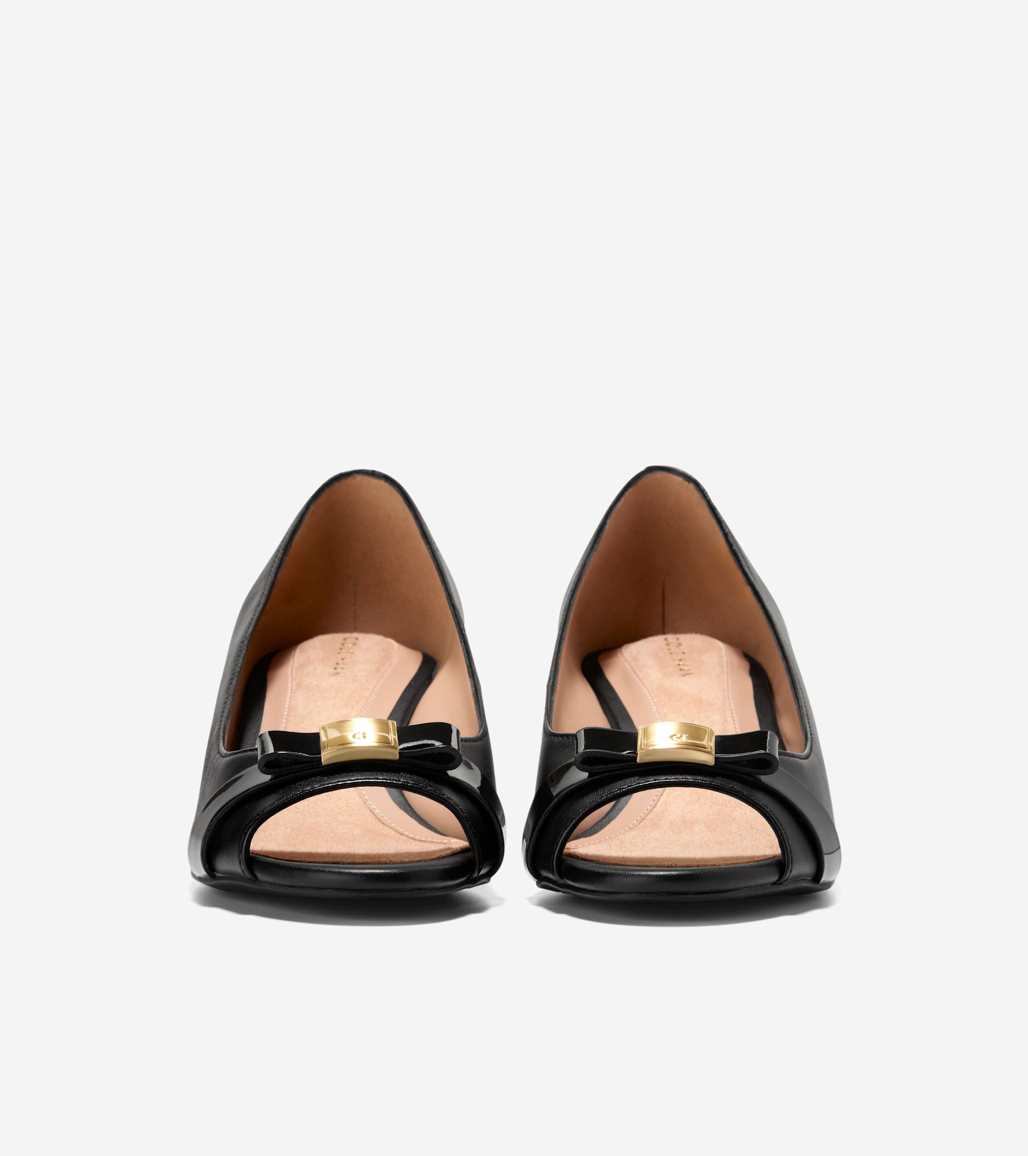 Women's Go-To Malta Peep Toe Bow Wedges in Black | Cole Haan