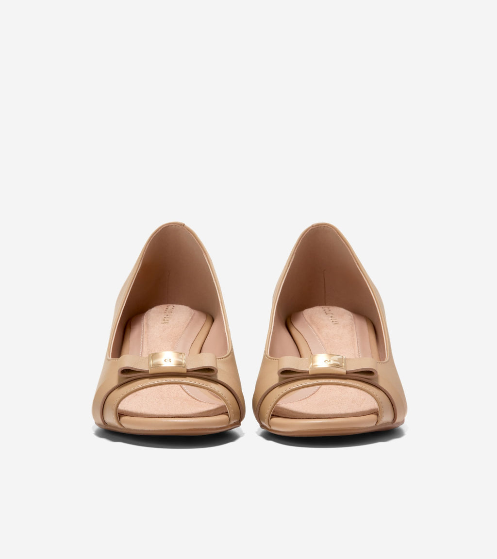 Women's Go-To Malta Peep Toe Bow Wedges-Tuscan Sand
