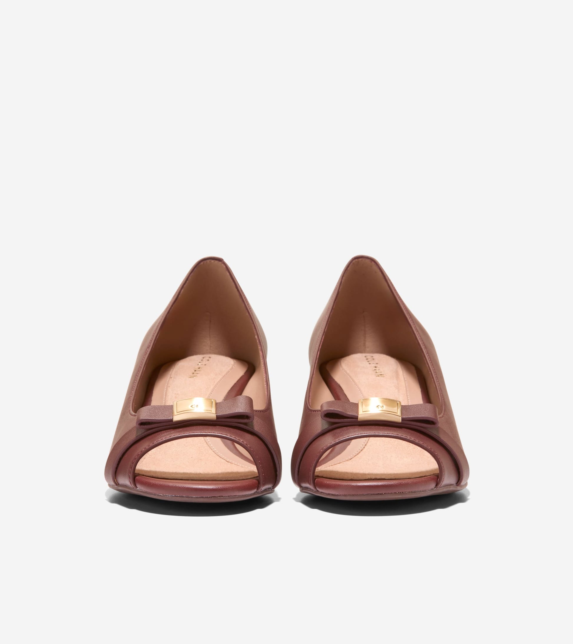 Women's Go-To Malta Peep Toe Bow Wedges-Mahogany