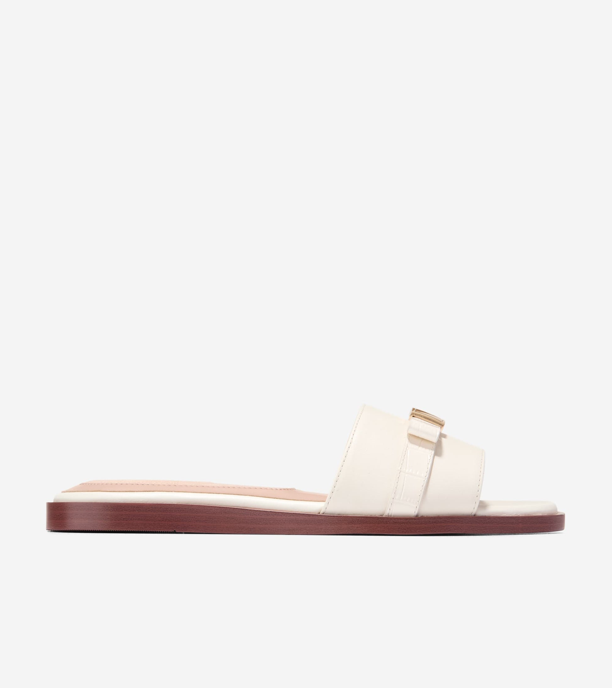 Women's Go-To Emalia Slide Bow Sandals-Powder Smooth-Croc Print