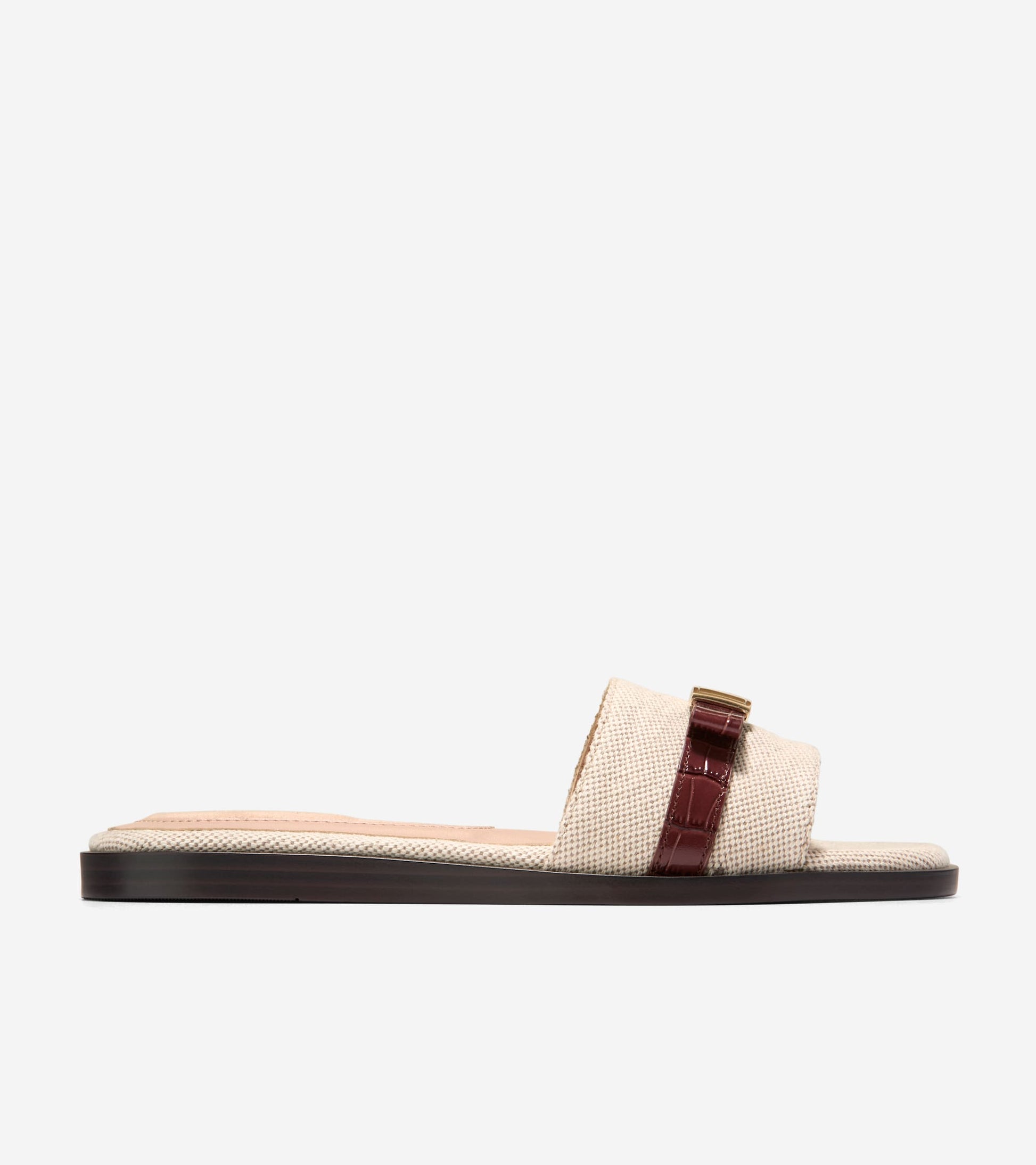 Women's Go-To Emalia Slide Bow Sandals-Natural-Mahogany Croc Print