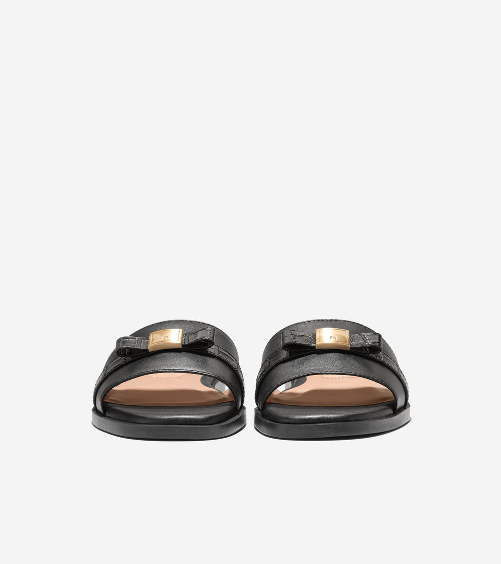 Women's Go-To Emalia Slide Bow Sandals-Black-Black Croc Print