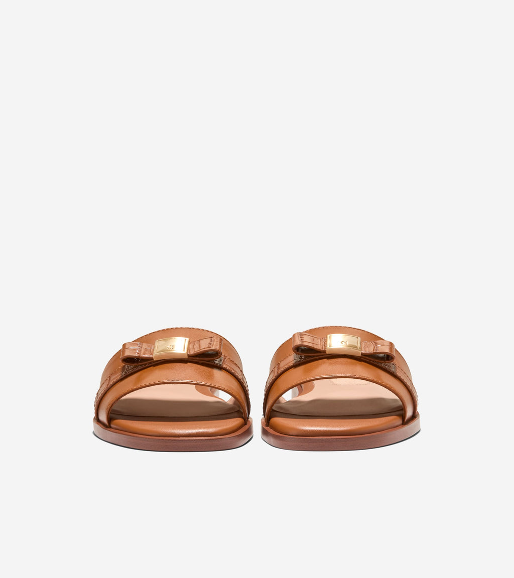 Women's Go-To Emalia Slide Bow Sandals-British Tan-Croc Print