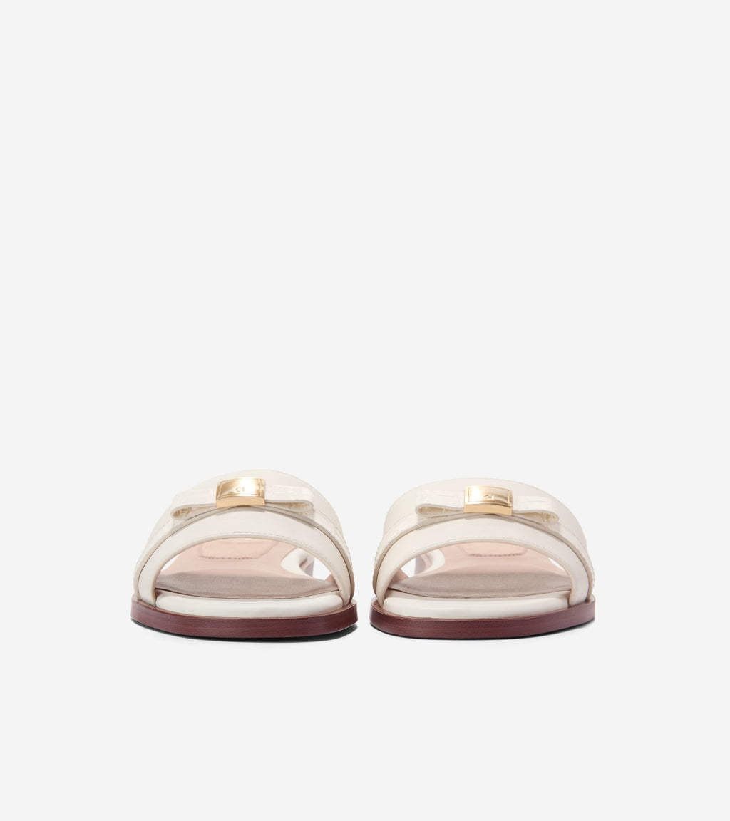 Women's Go-To Emalia Slide Bow Sandals-Powder Smooth-Croc Print