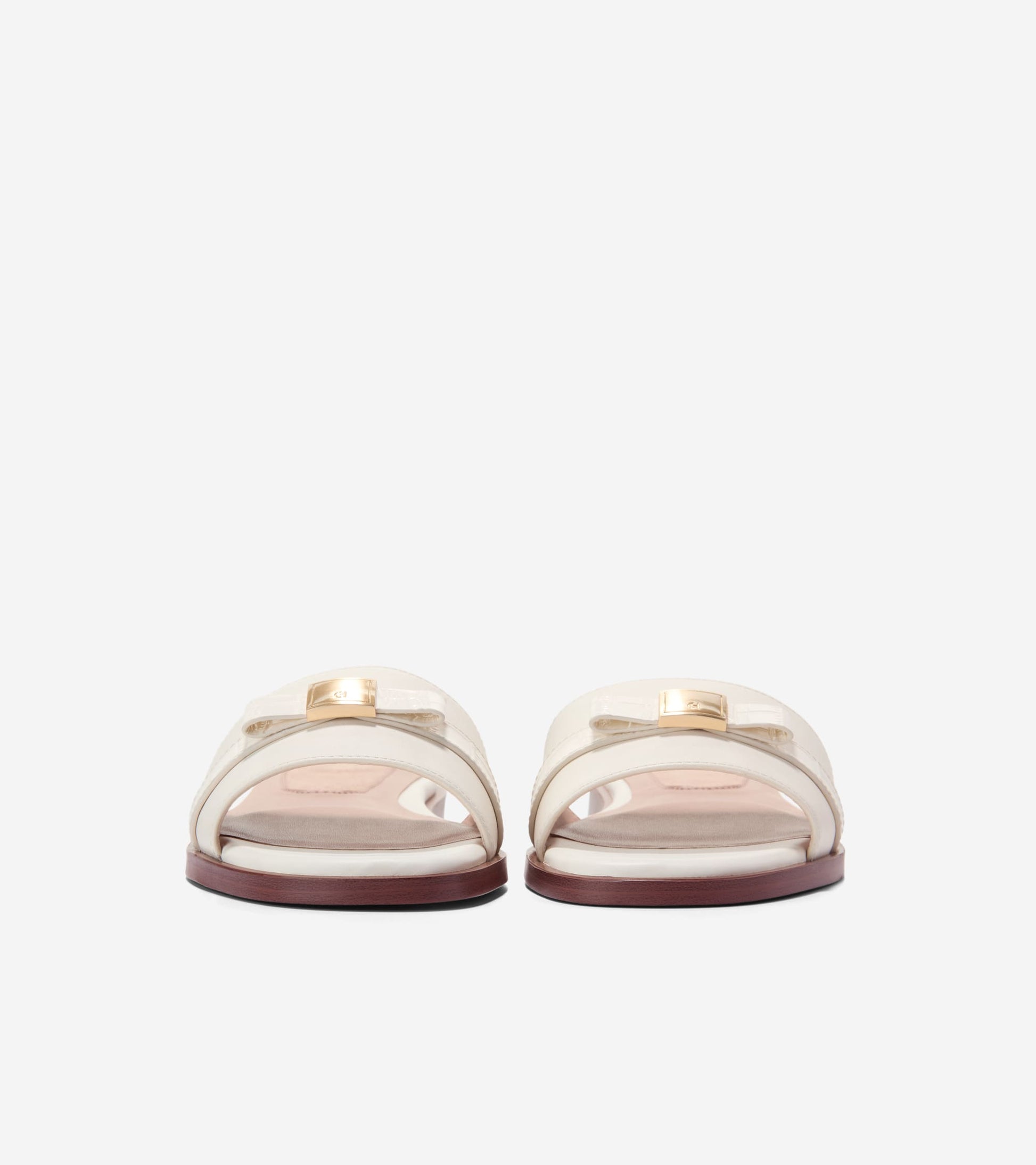 Women's Go-To Emalia Slide Bow Sandals-Powder Smooth-Croc Print