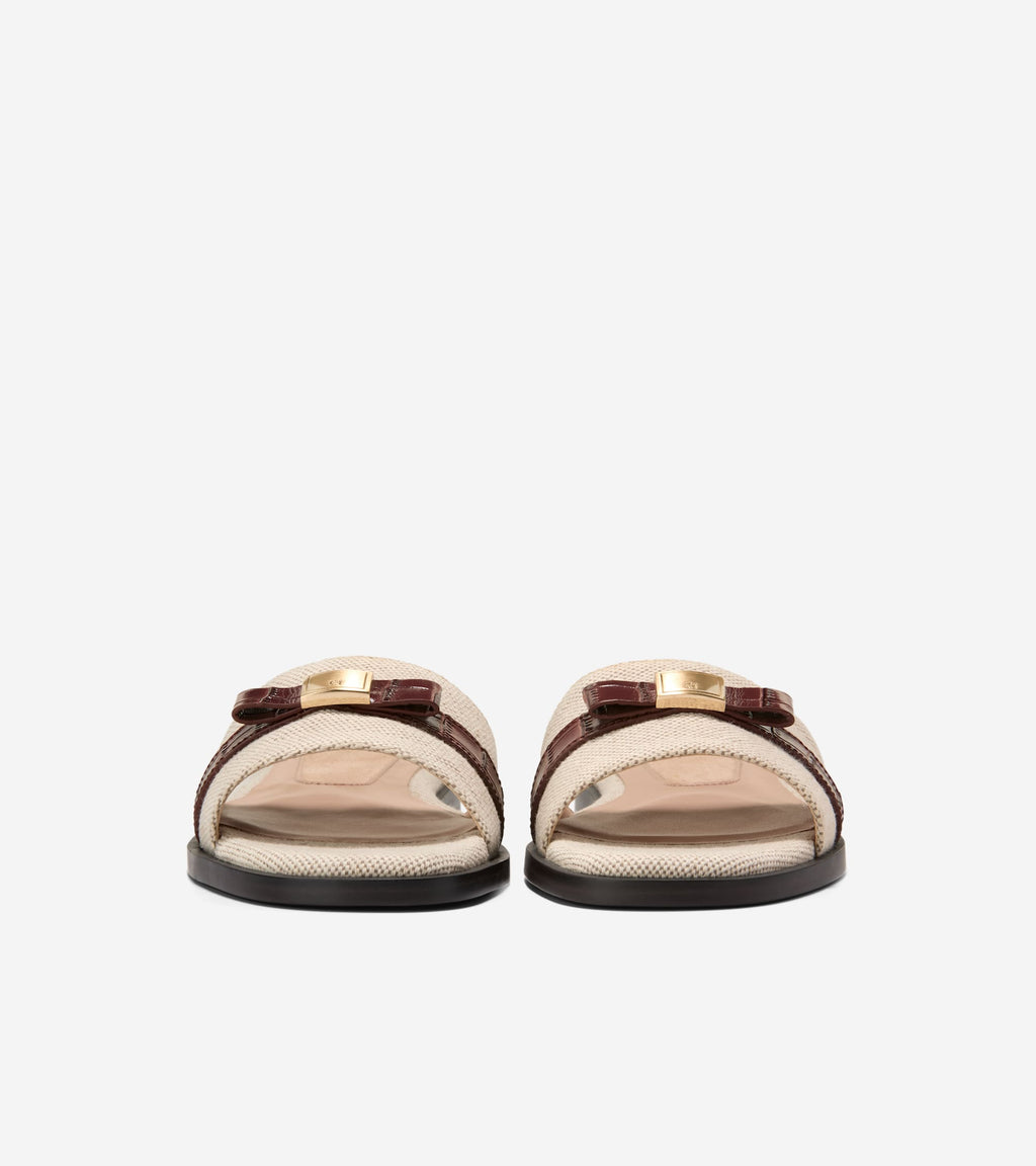Women's Go-To Emalia Slide Bow Sandals-Natural-Mahogany Croc Print