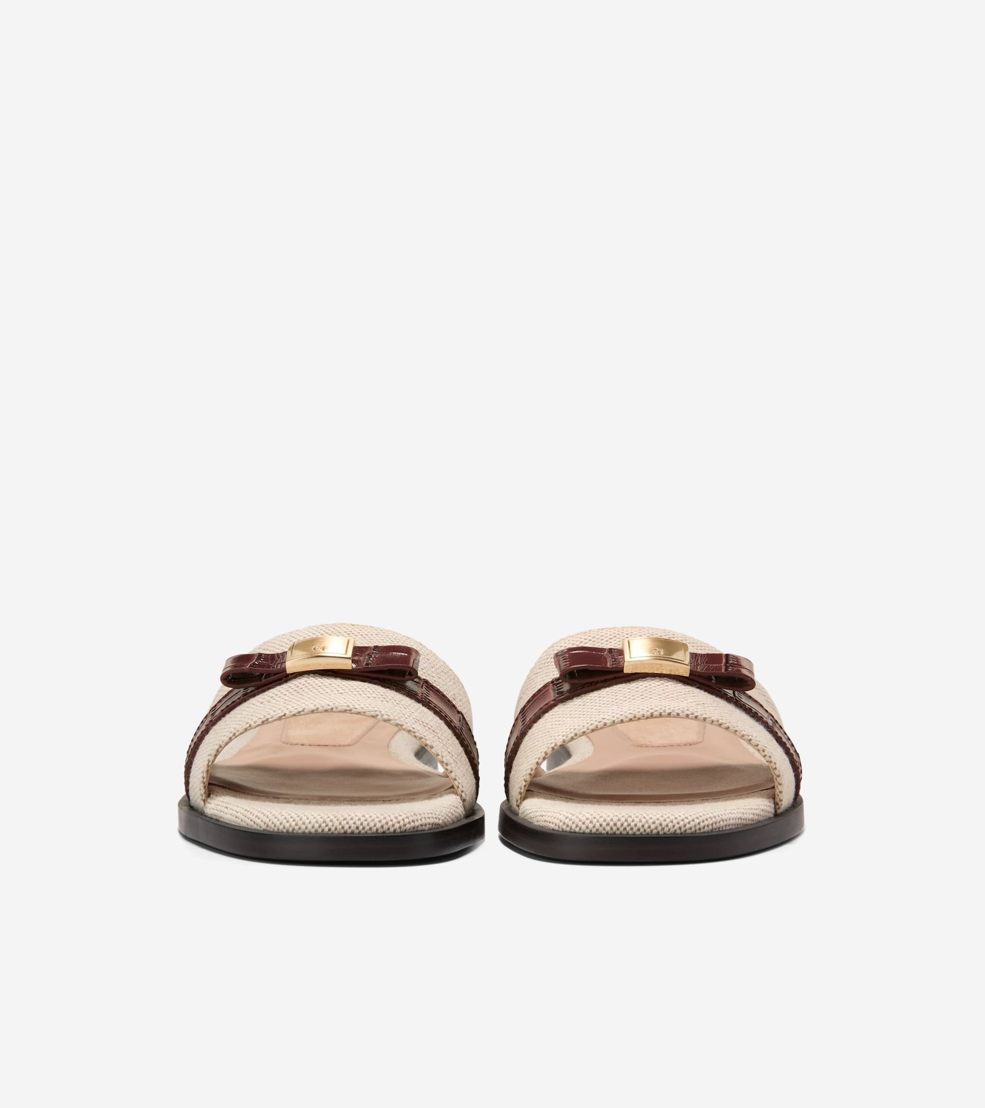 Women's Go-To Emalia Slide Bow Sandals-Natural-Mahogany Croc Print