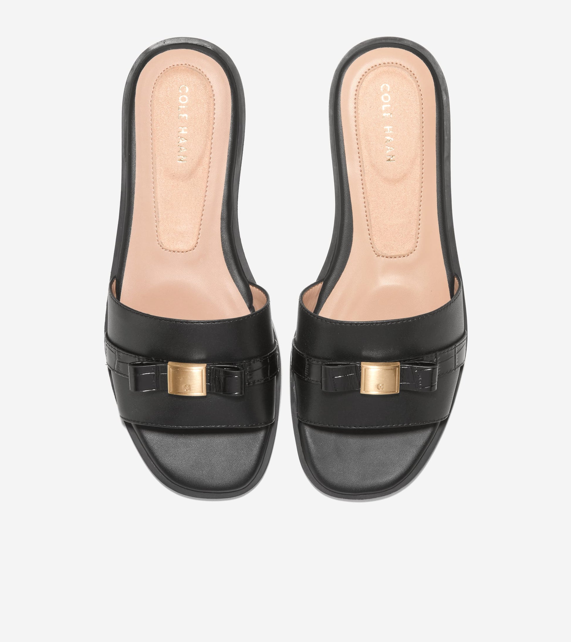 Women's Go-To Emalia Slide Bow Sandals-Black-Black Croc Print
