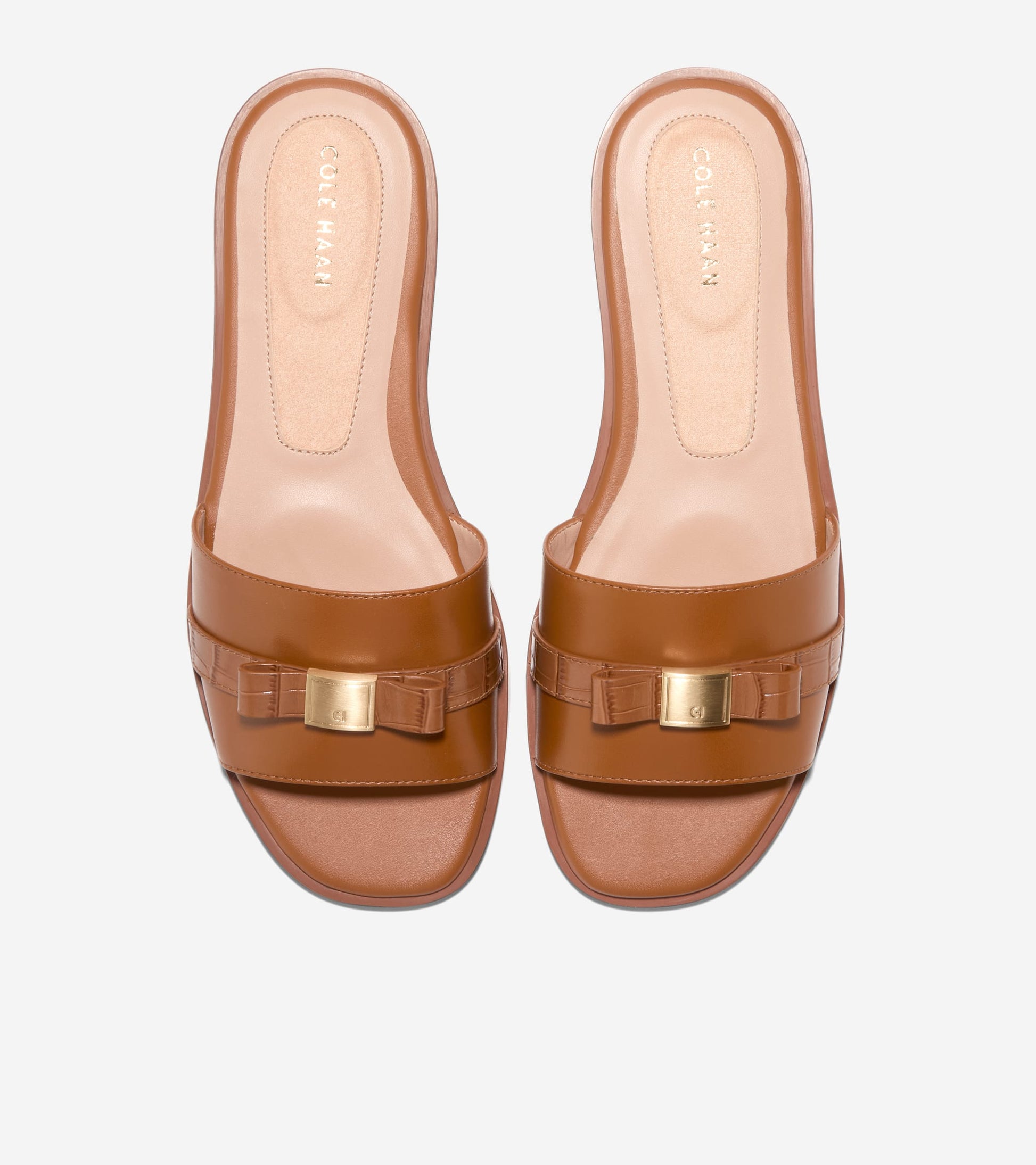 Women's Go-To Emalia Slide Bow Sandals-British Tan-Croc Print