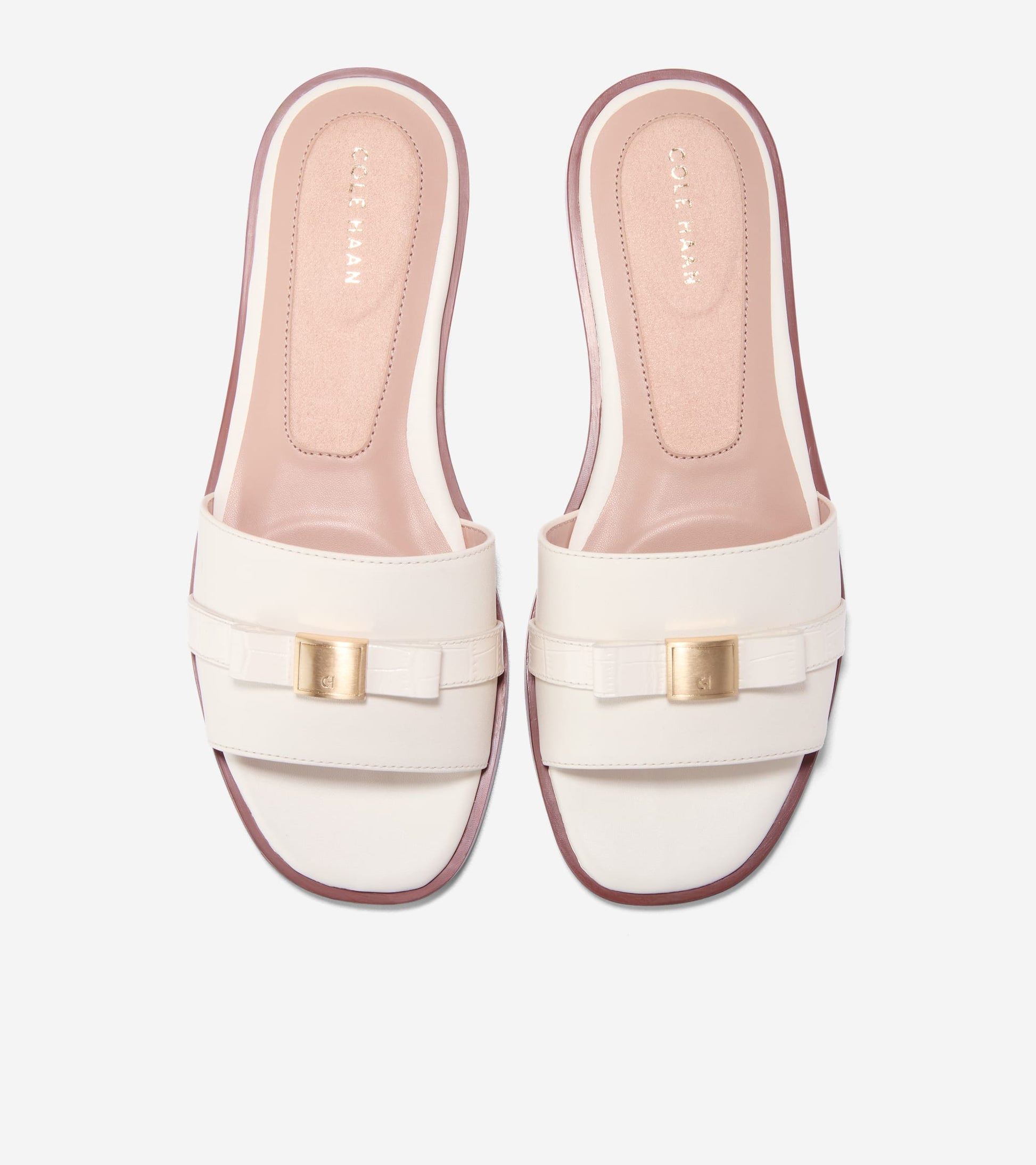 Women's Go-To Emalia Slide Bow Sandals-Powder Smooth-Croc Print