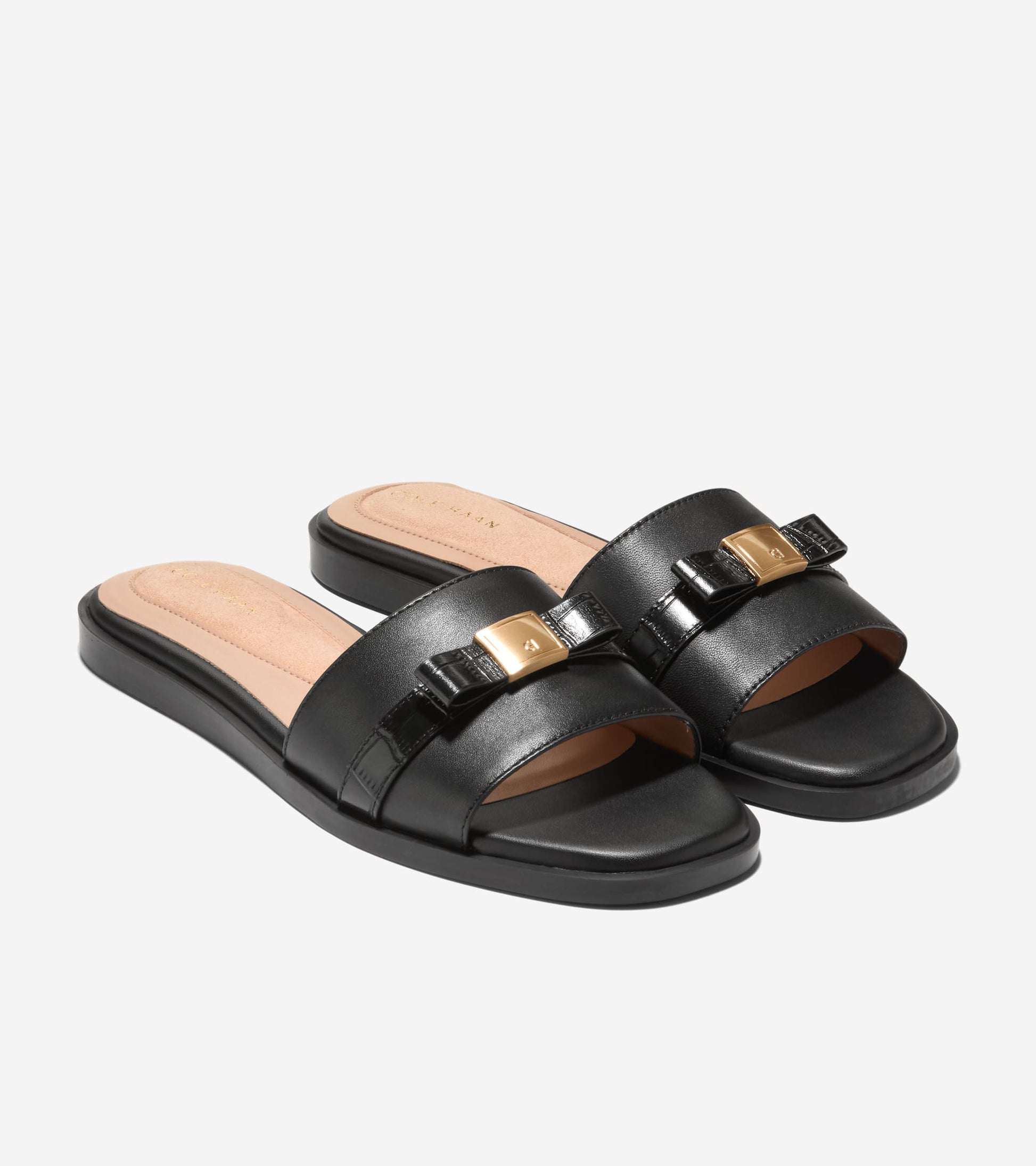 Women's Go-To Emalia Slide Bow Sandals-Black-Black Croc Print