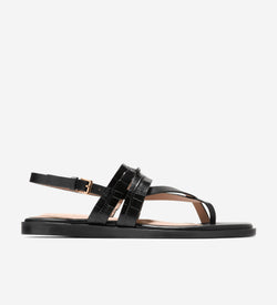Women's Go-To Estella Flat Thong Sandals-Black Croc Print