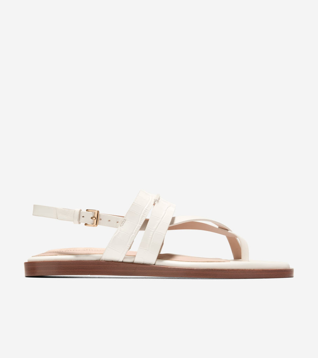 Women's Go-To Estella Flat Thong Sandals-Powder Croc Print