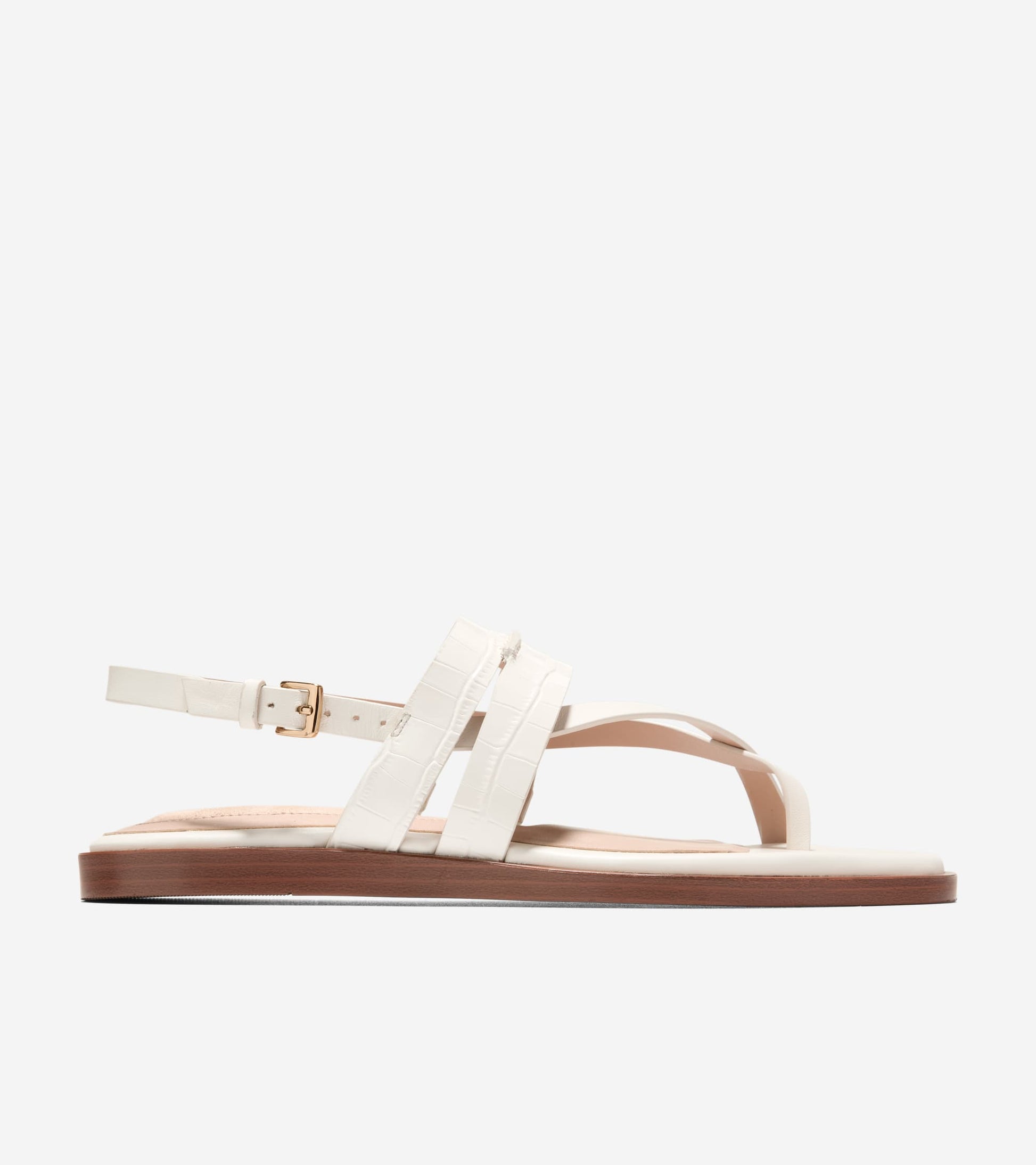 Women's Go-To Estella Flat Thong Sandals-Powder Croc Print