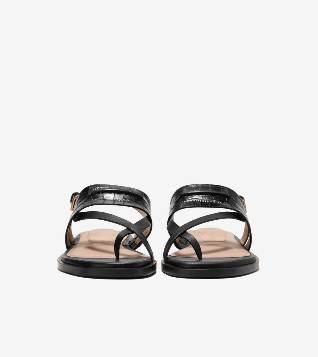 Women's Go-To Estella Flat Thong Sandals-Black Croc Print