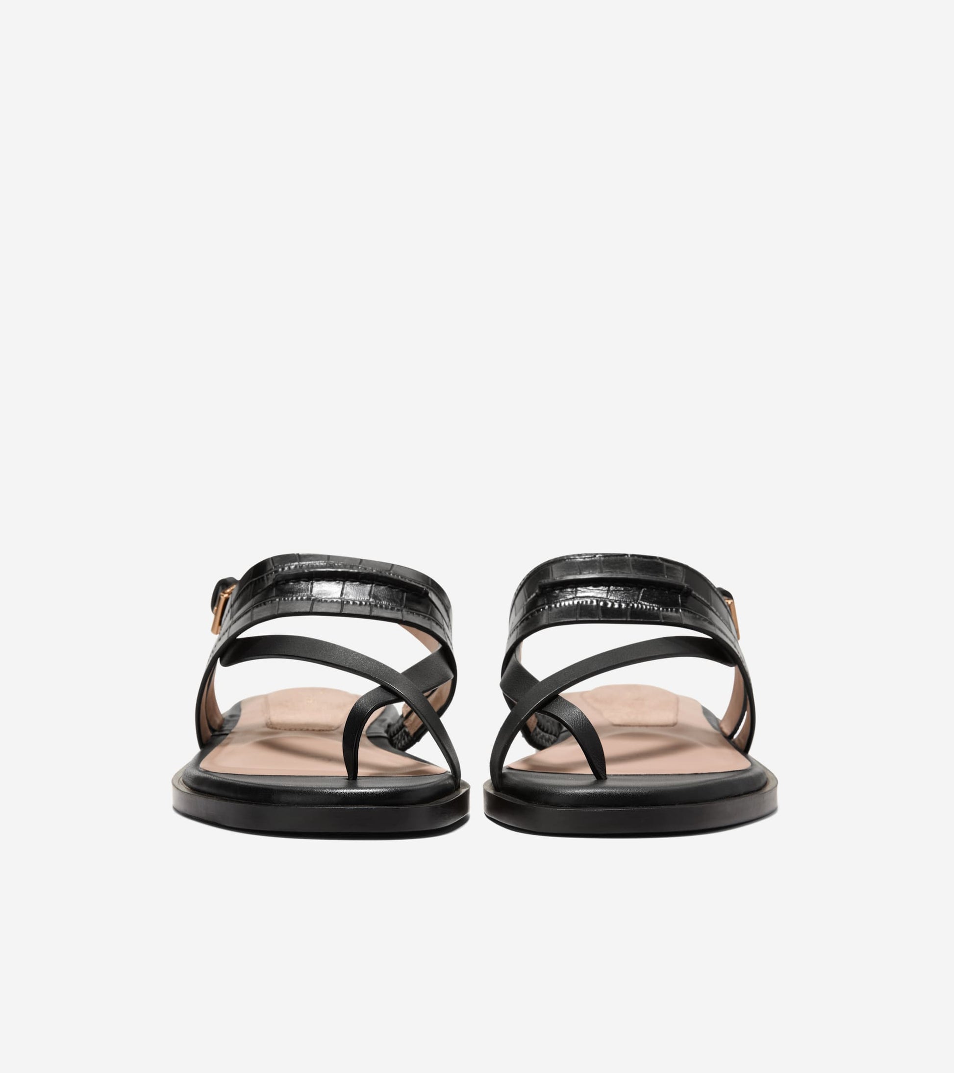 Women's Go-To Estella Flat Thong Sandals-Black Croc Print