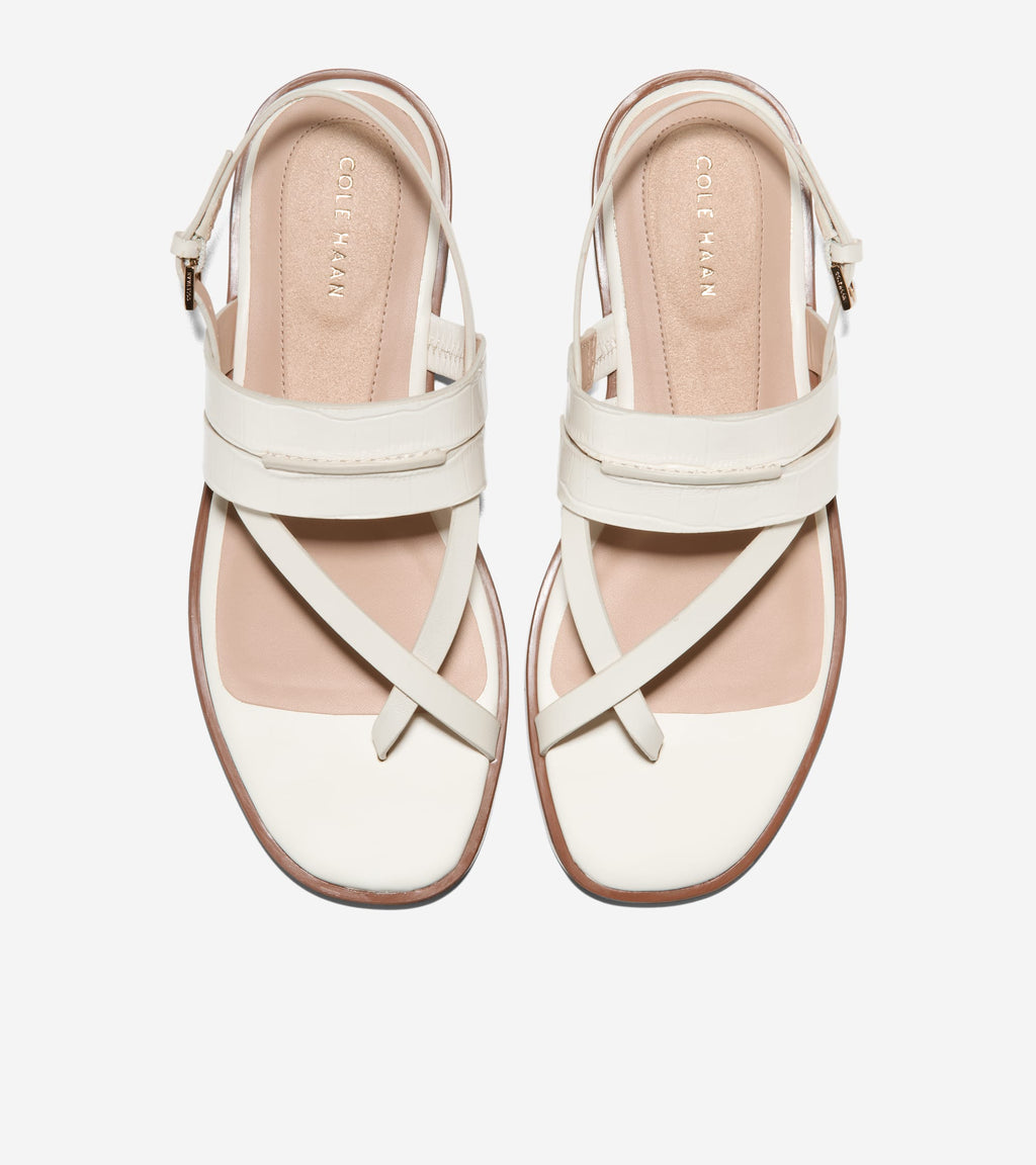 Women's Go-To Estella Flat Thong Sandals-Powder Croc Print
