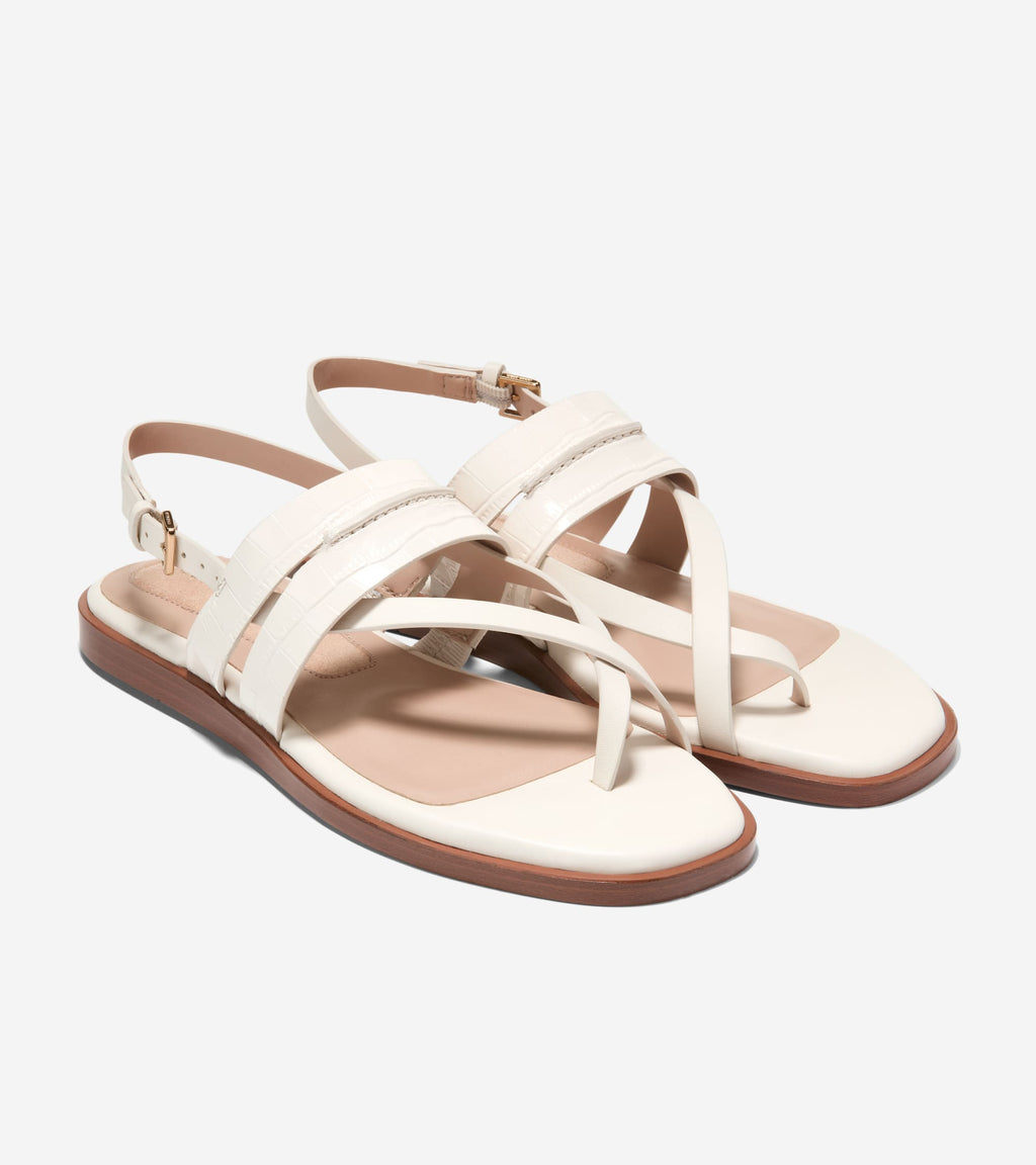 Women's Go-To Estella Flat Thong Sandals-Powder Croc Print