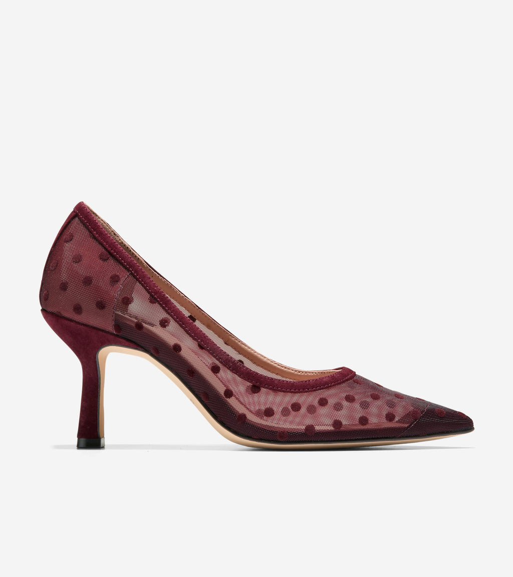 Women's Hansell Pumps-Burgundy Polka Dot-Bloodstone