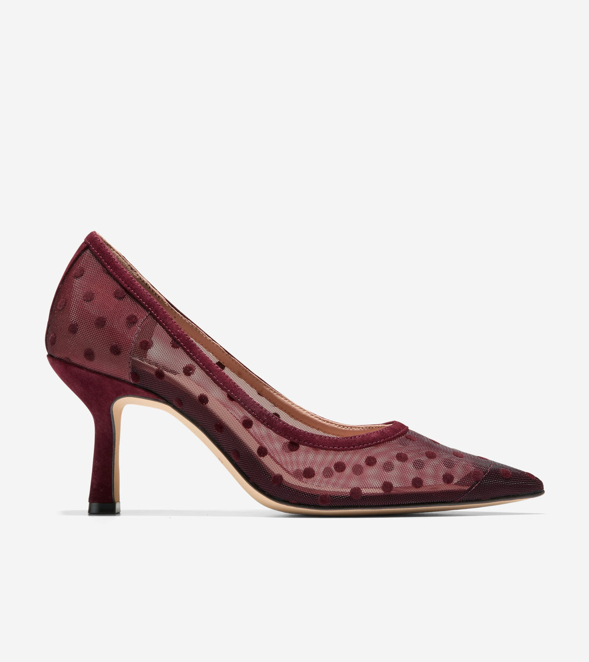 Women's Hansell Pumps-Burgundy Polka Dot-Bloodstone