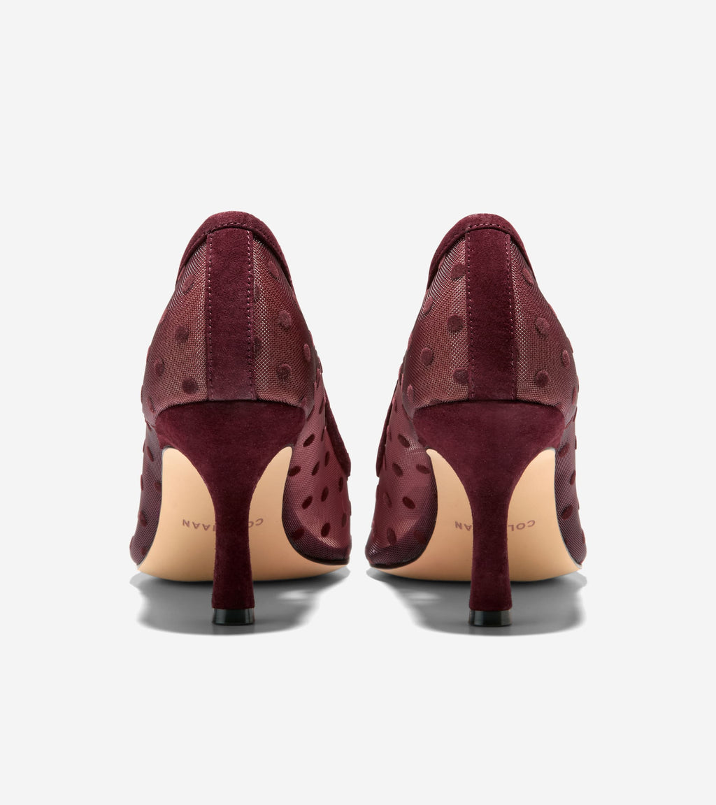Women's Hansell Pumps-Burgundy Polka Dot-Bloodstone