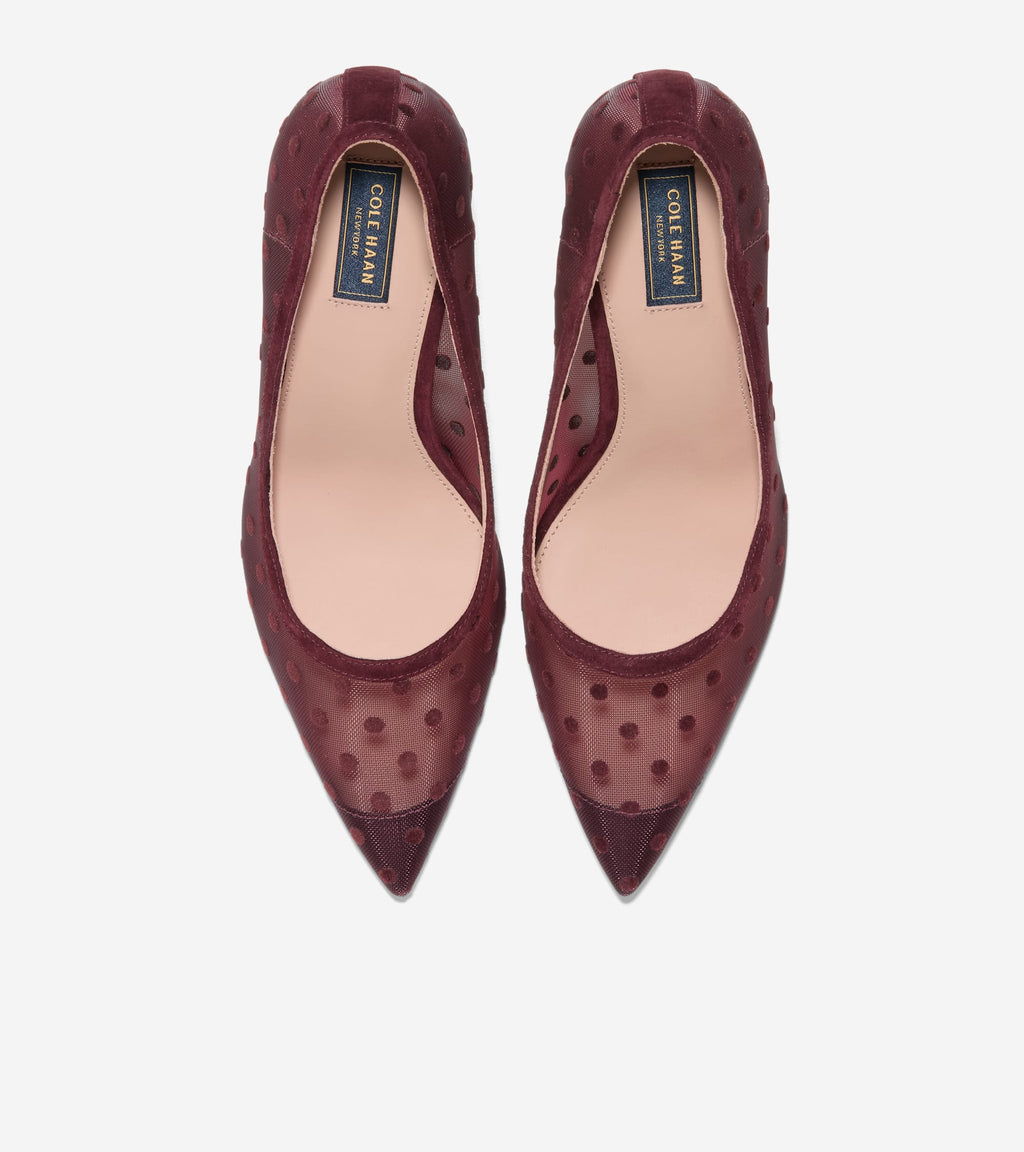 Women's Hansell Pumps-Burgundy Polka Dot-Bloodstone