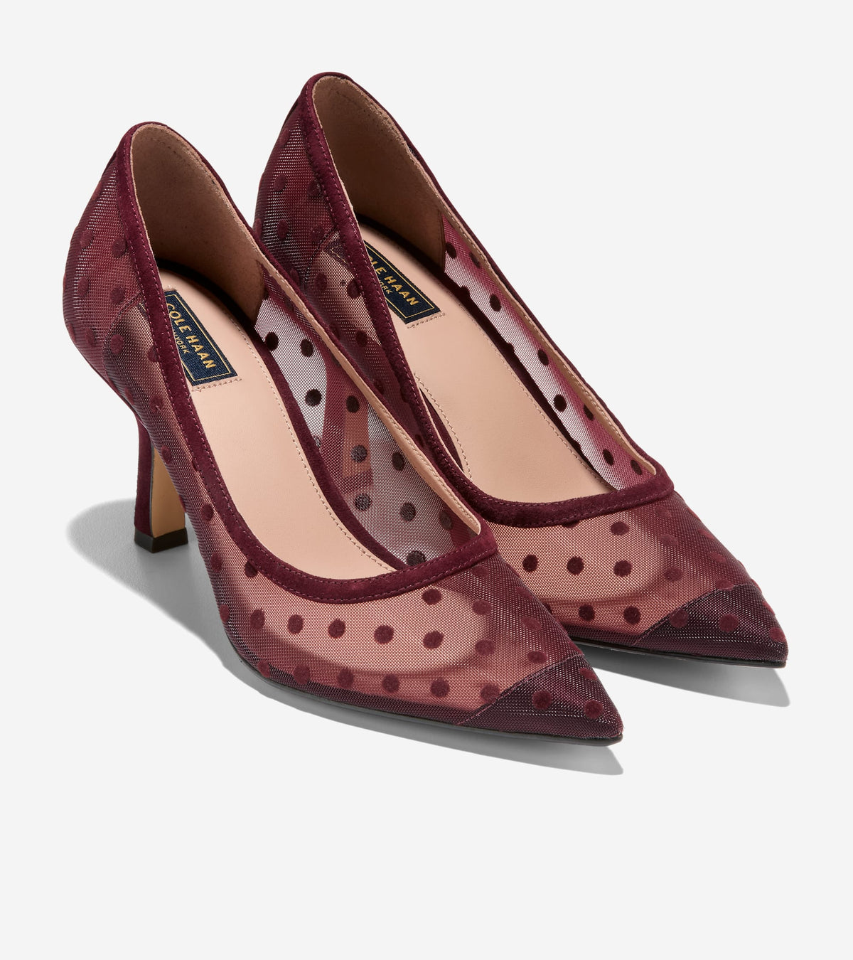 Women's Hansell Pumps-Burgundy Polka Dot-Bloodstone