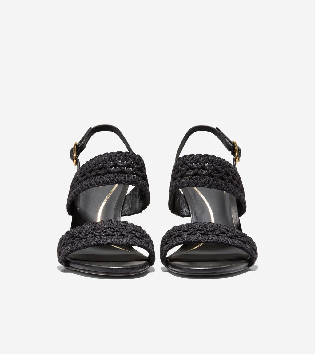 Women's Harlan Double Band Sandals-Black Fabric