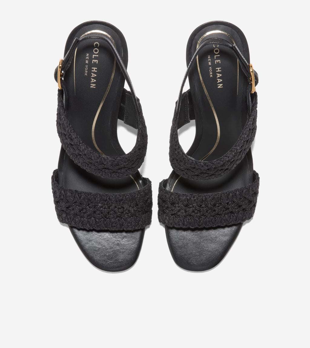 Women's Harlan Double Band Sandals-Black Fabric