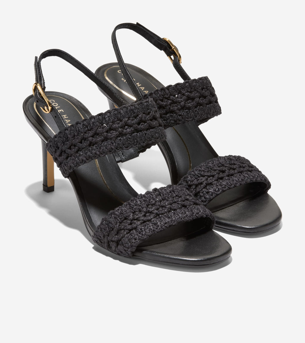 Women's Harlan Double Band Sandals-Black Fabric