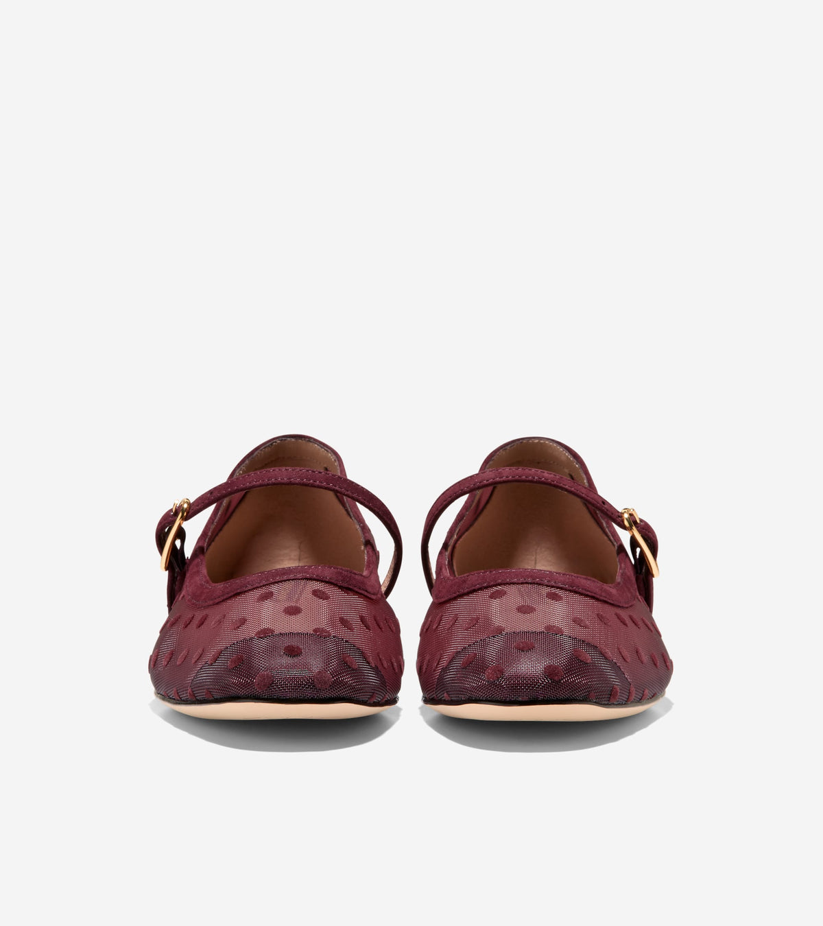 Women's Harlan Mary Jane Ballet Flats-Burgundy Polka Dot-Bloodstone