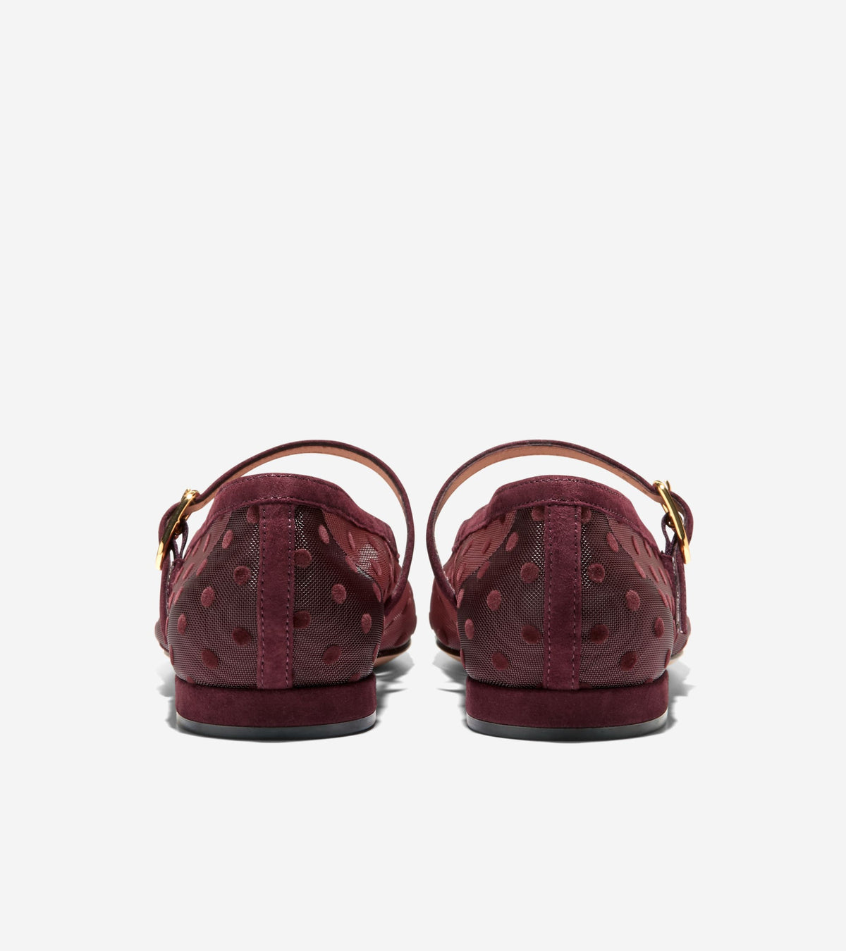 Women's Harlan Mary Jane Ballet Flats-Burgundy Polka Dot-Bloodstone