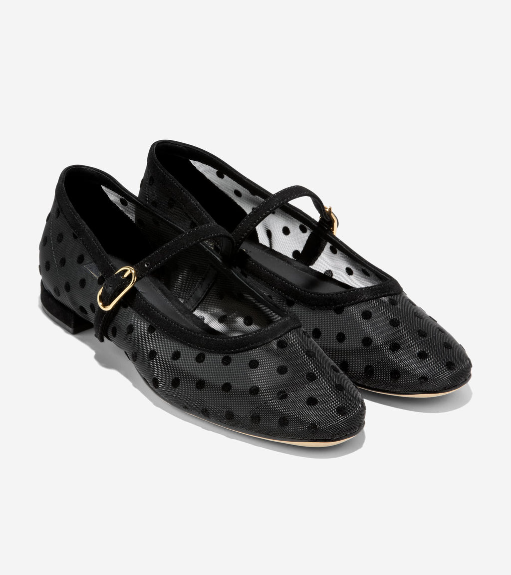 Women's Harlan Mary Jane Ballet Flats-Black Polka Dot-Black