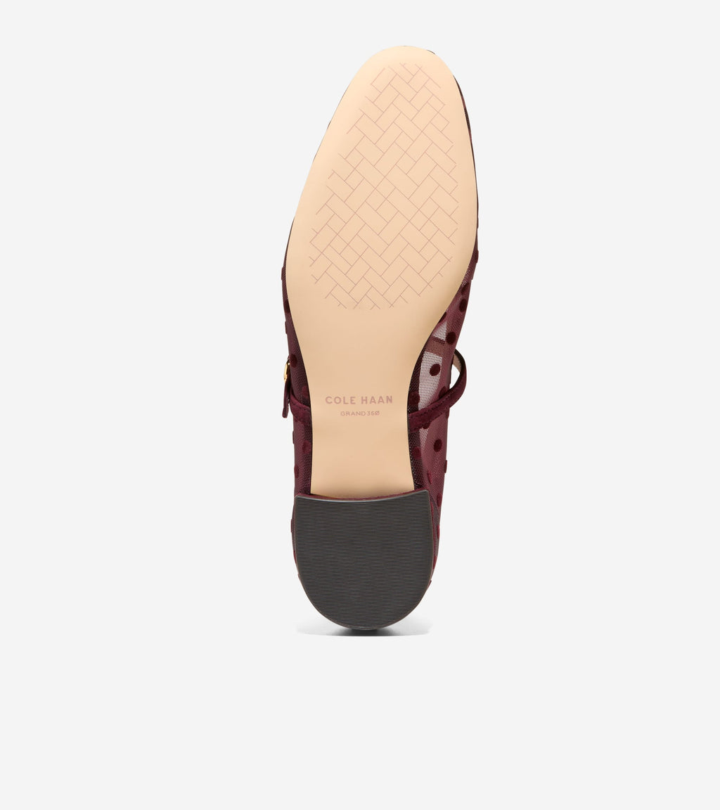 Women's Harlan Mary Jane Ballet Flats-Burgundy Polka Dot-Bloodstone