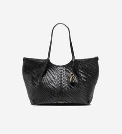 Women's Isabella Slouchy Woven Tote Bag-Black