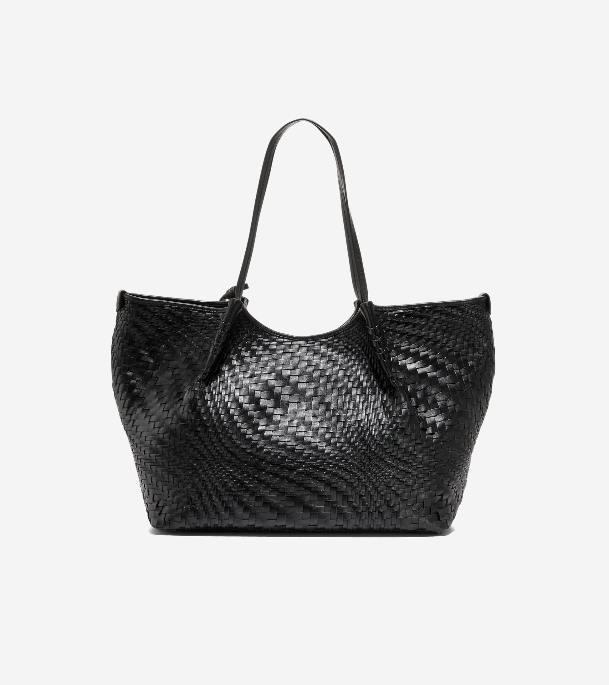 Women's Isabella Slouchy Woven Tote Bag-Black